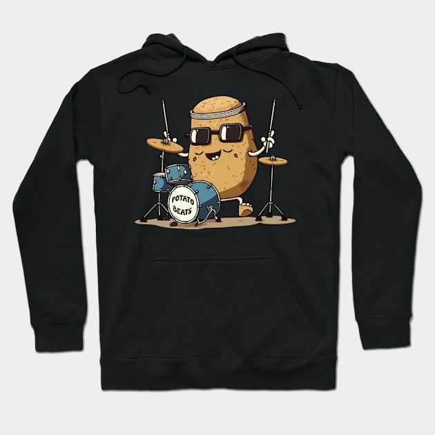 Funny Potato Drummer Boy Hoodie by All-About-Words